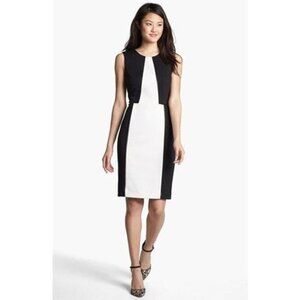 NEW Halogen Faux Leather Trim‎ Sheath Dress | Nordstrom 0P